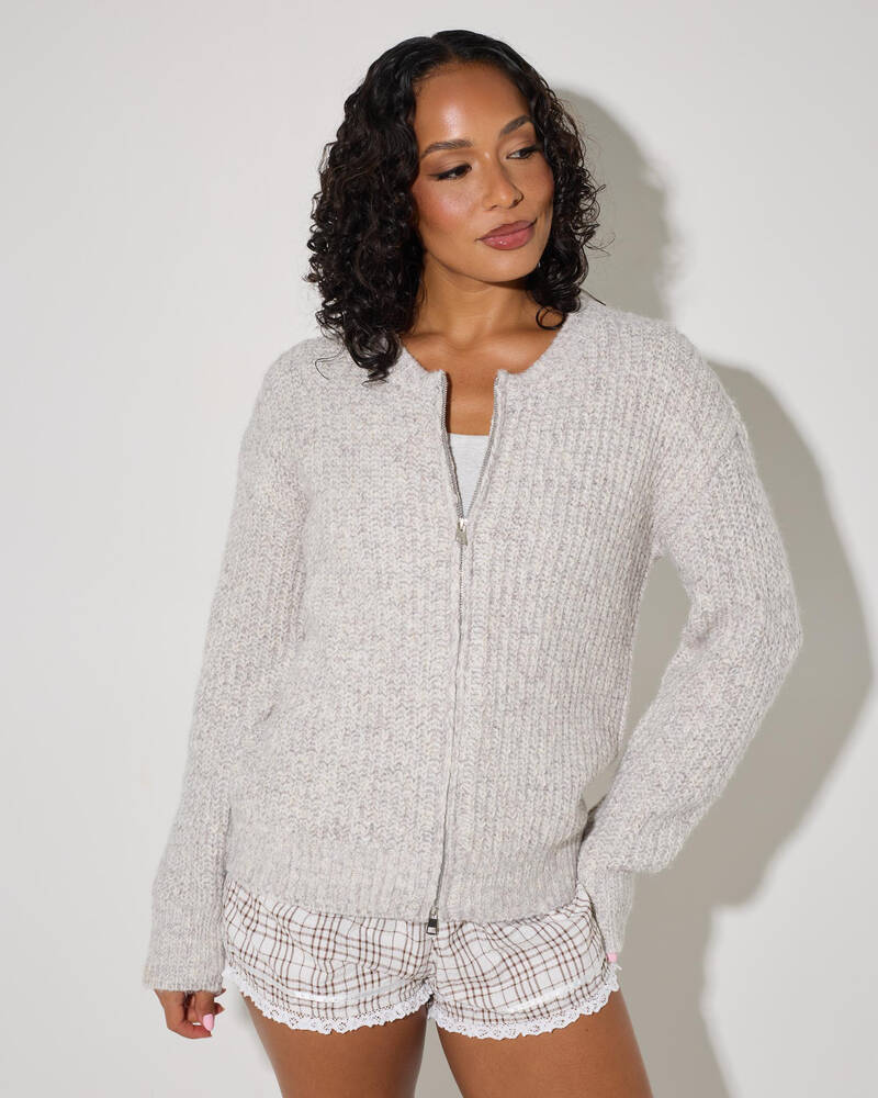 Pink Diamond Pink Diamond Zayne Zip Up Knit Jumper for Womens