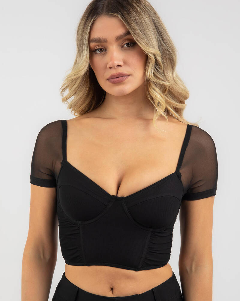 Ava And Ever Wolfie Mesh Corset Top for Womens