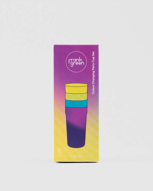 Frank Green Colour Changing 16oz Stainless Steel Reusable Party Cup 4 Pack for Unisex