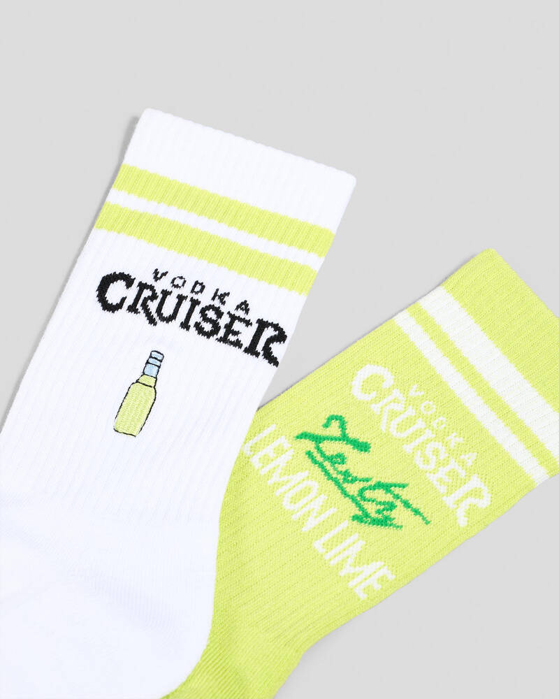 FOOT-IES Vodka Cruiser Zesty Embroidery Sneaker Socks 2 Pack for Mens
