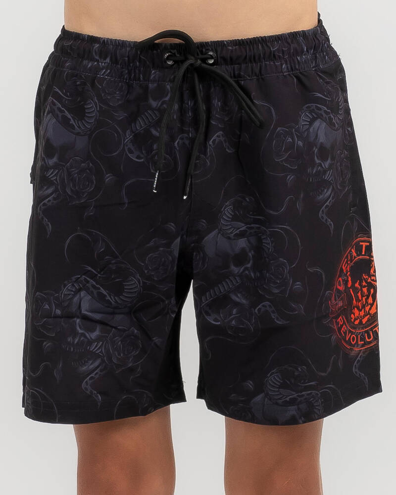 Dexter Boys' Tattoo Elastic Waist Shorts for Mens