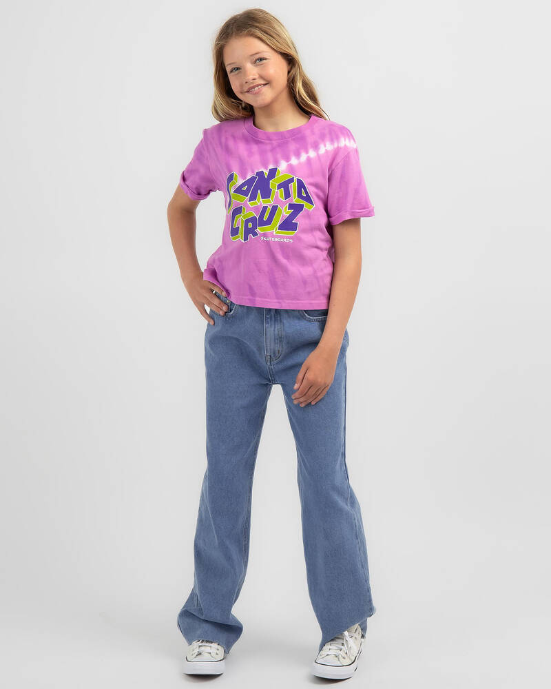 Santa Cruz Girls' Scattered Strip Front T-Shirt for Womens
