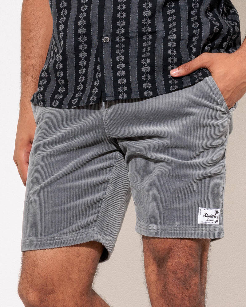 Skylark Shale Elastic Waist Shorts for Mens
