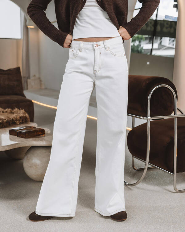 Demi Pleated  Wide Leg Jeans