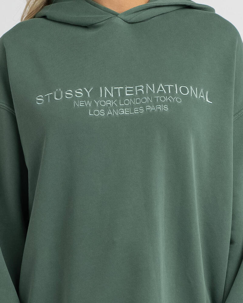 Stussy International Embroidered Hoodie for Womens