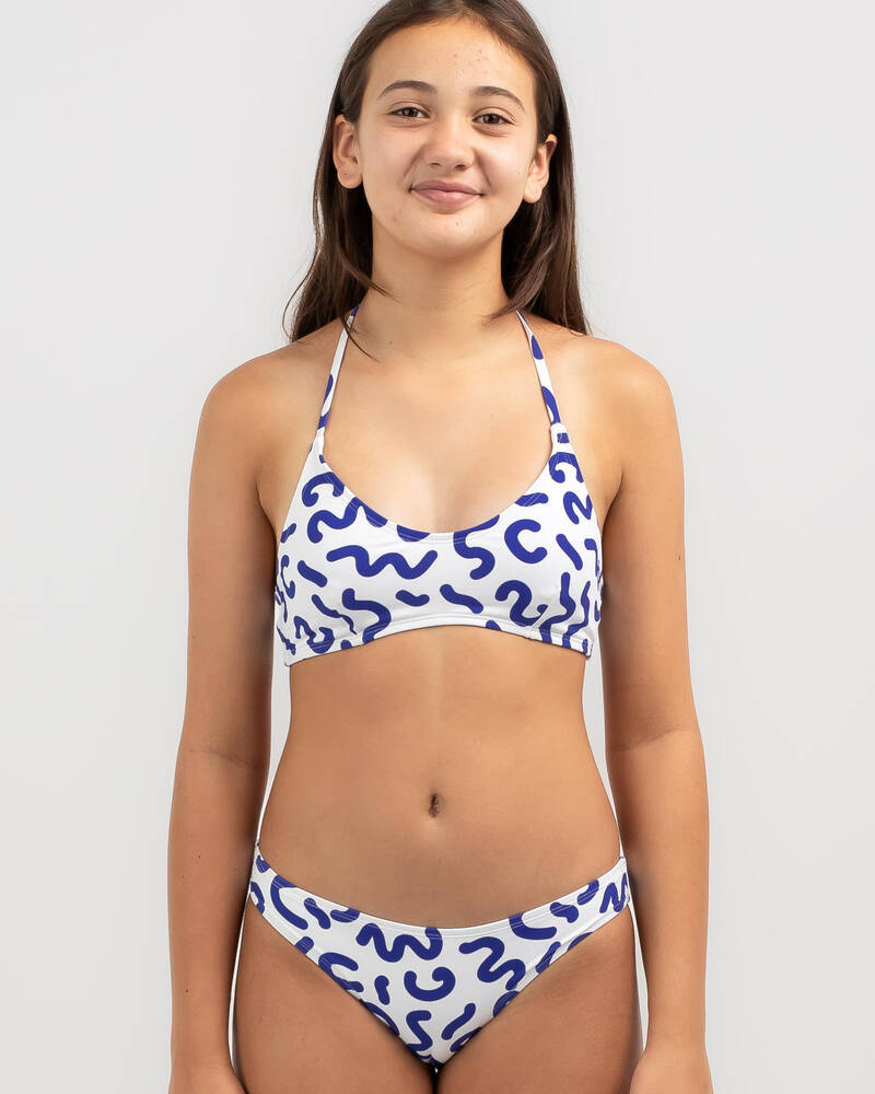 Kaiami Girls' Squiggle Bralette Bikini Set for Womens