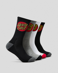 Santa Cruz Classic Dot Crew Socks 4 Pack for Mens image number null