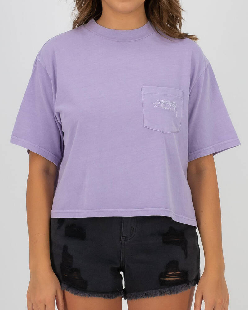 Stussy Designs Pocket Boxy Tee for Womens