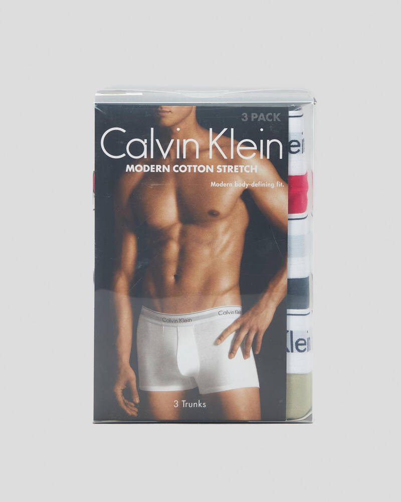 Calvin Klein Modern Cotton Stretch Trunk 3 Pack In Virtual Red