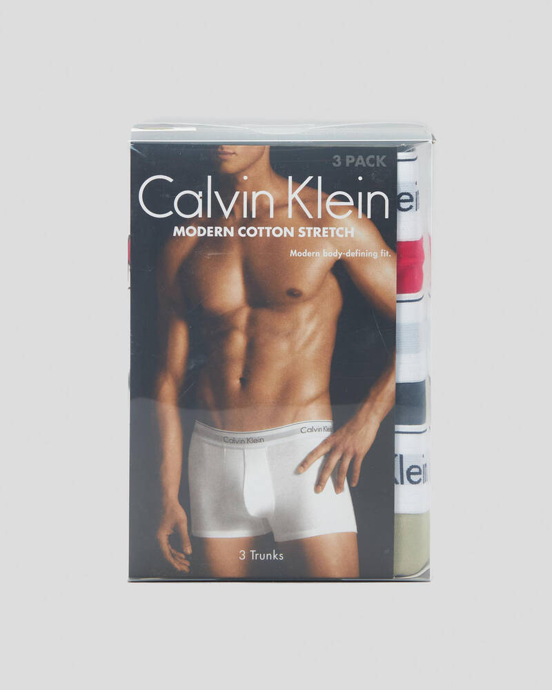 Calvin Klein Modern Cotton Stretch Trunks 3 Pack for Mens