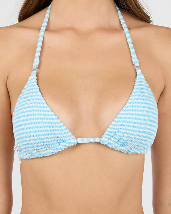 Rhythm Cove Stripe Sliding Triangle Bikini Top for Womens