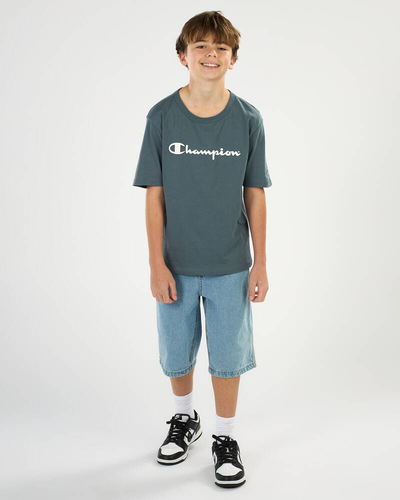 Champion Boys' Puff Script T-Shirt for Mens