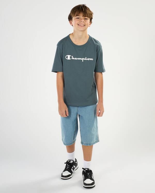 Champion Boys' Puff Script T-Shirt for Mens