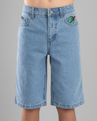 Santa Cruz Boys' Space Rocket Denim Shorts for Mens image number null