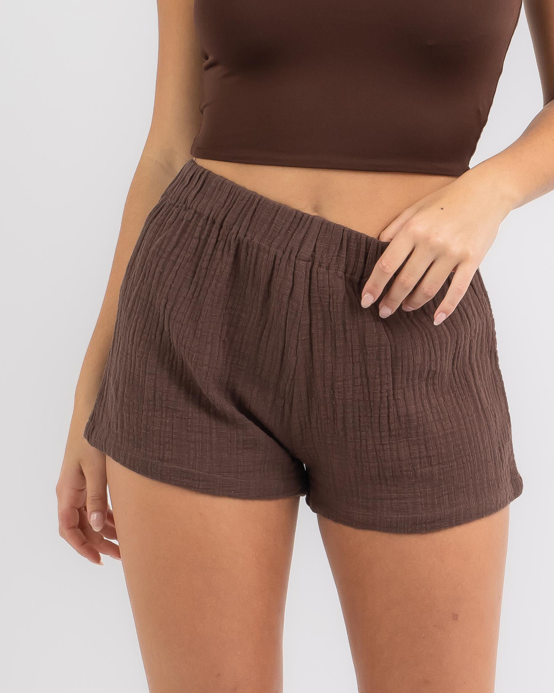Ava And Ever Bondi Shorts In Chocolate 