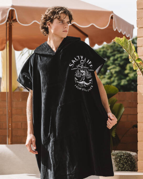 Salty Life Down Under Hooded Towel for Mens