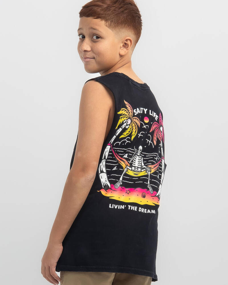 Salty Life Boys' Livin The Dream Muscle Tank for Mens