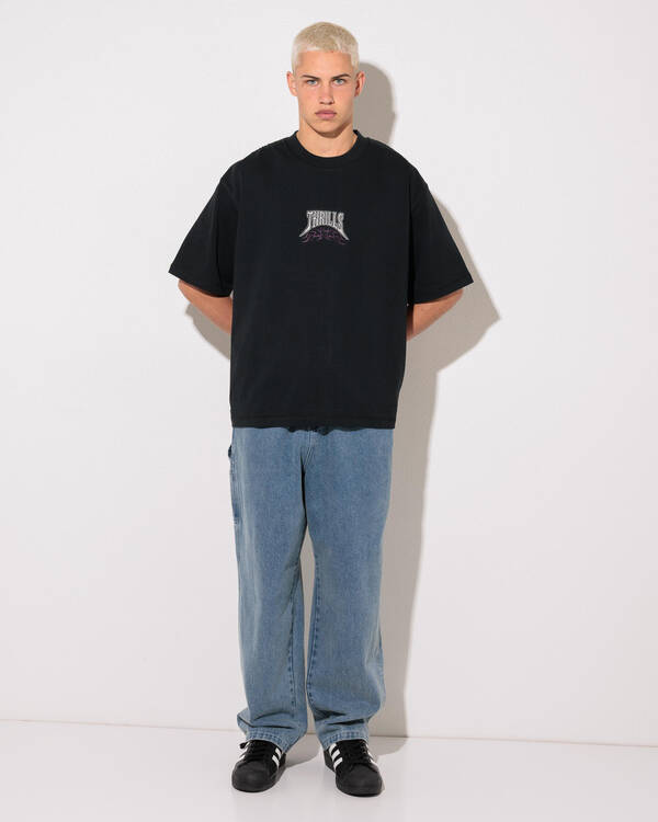 Thrills What We Believe Embro Oversize Box Crop Tee for Mens