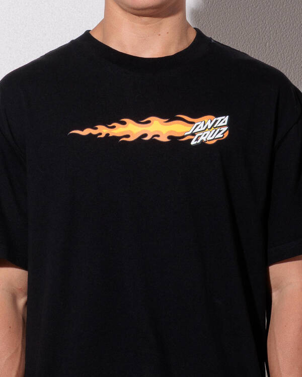 Santa Cruz Flaming Dice Dot Flash T-Shirt for Mens