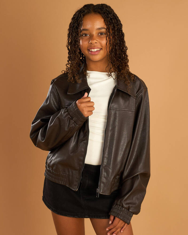 Ava And Ever Girls' Cyrus Faux Leather Jacket for Womens