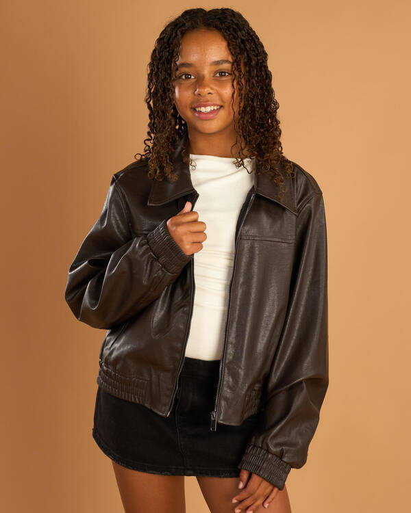 Girls' Cyrus Faux Leather Jacket