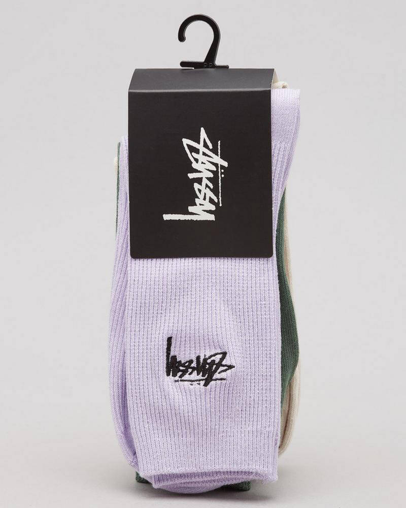 Stussy Rib Socks 3 Pack for Mens