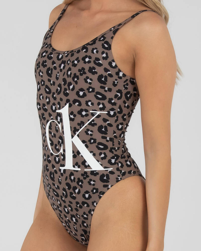 Calvin Klein Scoop Back One Piece Swimsuit for Womens