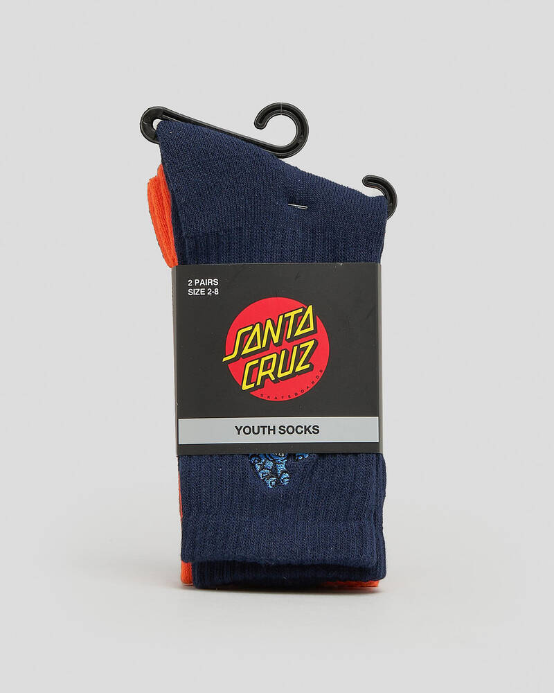 Santa Cruz Boys' Screaming Hand Crew Socks 2 Pack for Mens