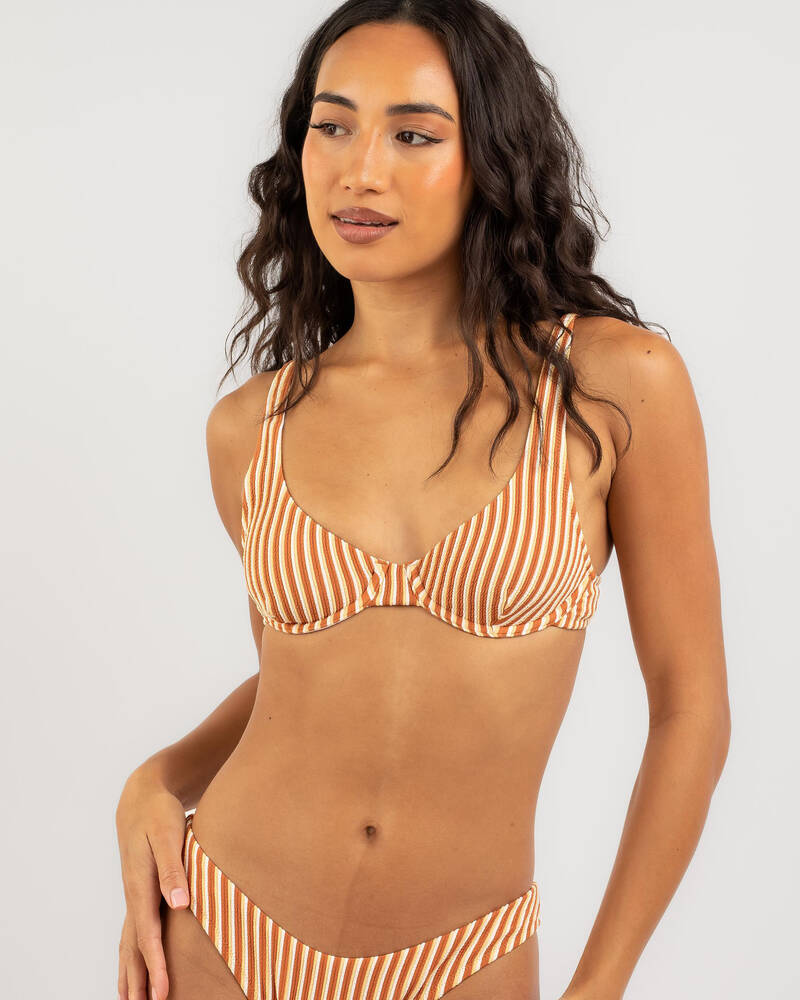 Rhythm Sunbather Stripe Underwire Bikini Top for Womens