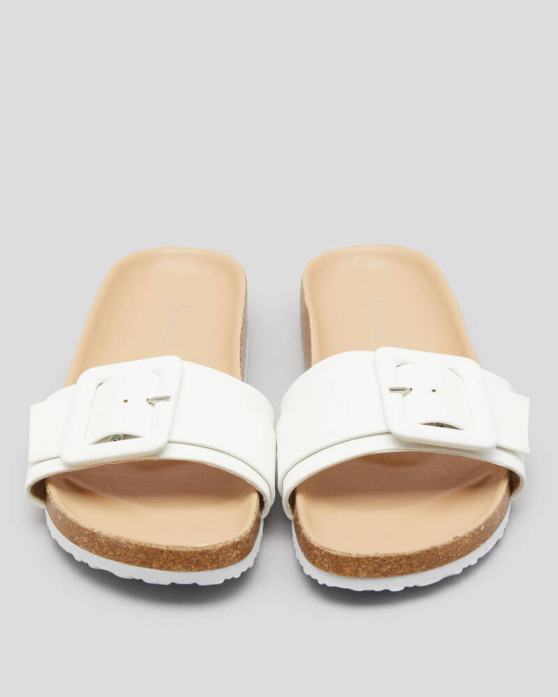 Shop Ava And Ever Tillie Slide Sandals In White - Fast Shipping & Easy ...