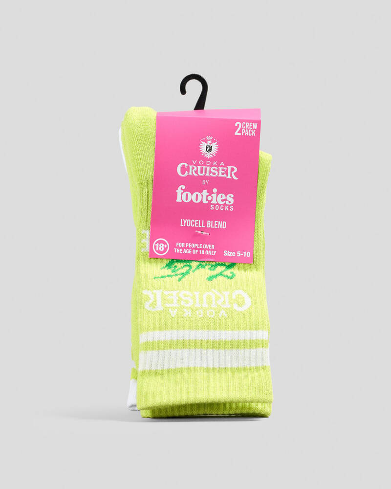 FOOT-IES Vodka Cruiser Zesty Embroidery Sneaker Socks 2 Pack for Mens