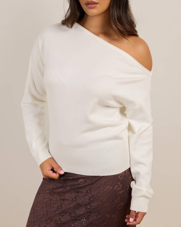 Mooloola Shania Off Shoulder Knit Top for Womens