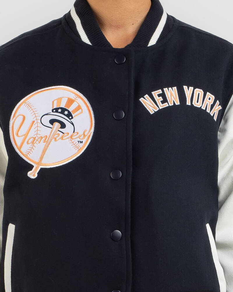 Majestic New York Yankees Wordmark Varsity Jacket for Womens
