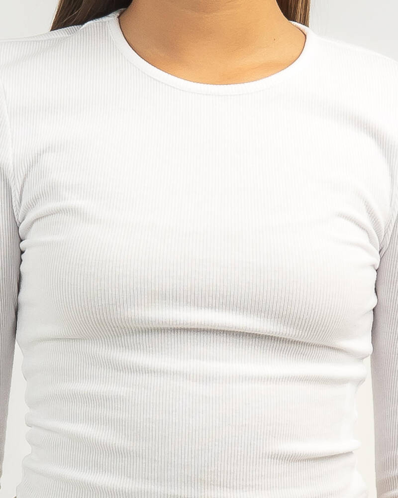 Mooloola Girls' Basic Rib Long Sleeve Top for Womens