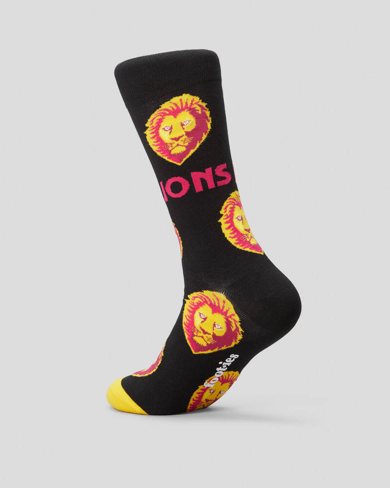 FOOT-IES Brisbane Lions Mascot Organic Cotton Socks for Mens