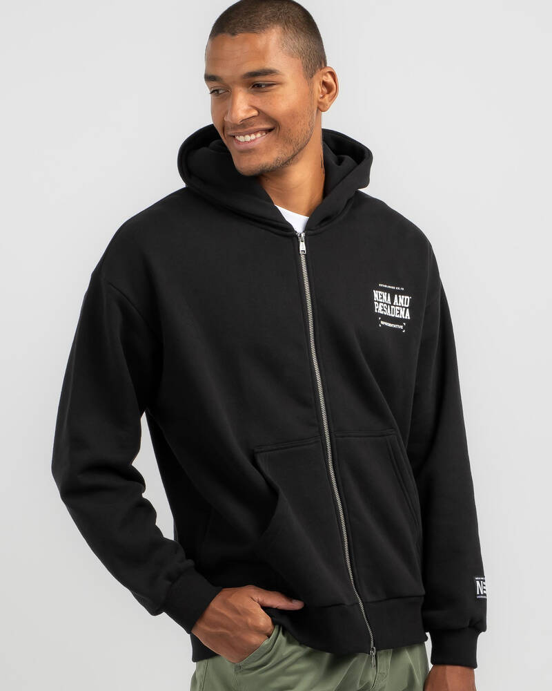 Nena & Pasadena Overtaking Relaxed Hooded Zip Sweater for Mens