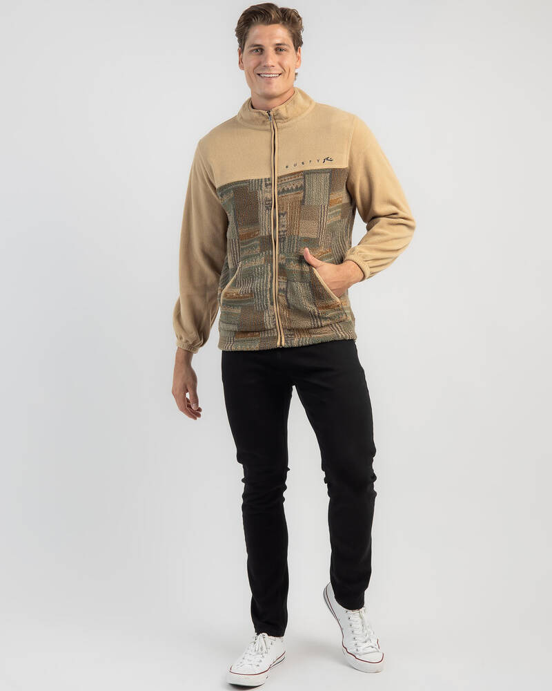 Rusty Shag Paneled Full Zip Fleece Jacket for Mens