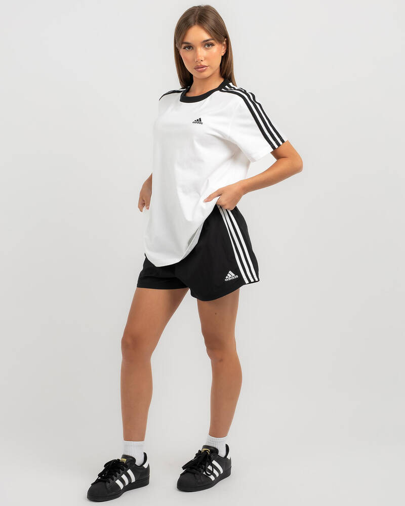adidas 3 Stripe Boyfriend Fit T-Shirt for Womens