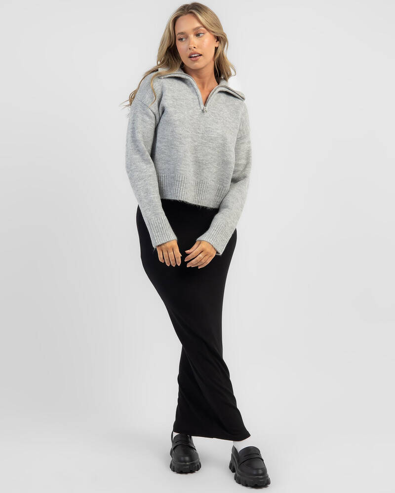 Ava And Ever Stanford Half Zip Collared Knit Jumper for Womens