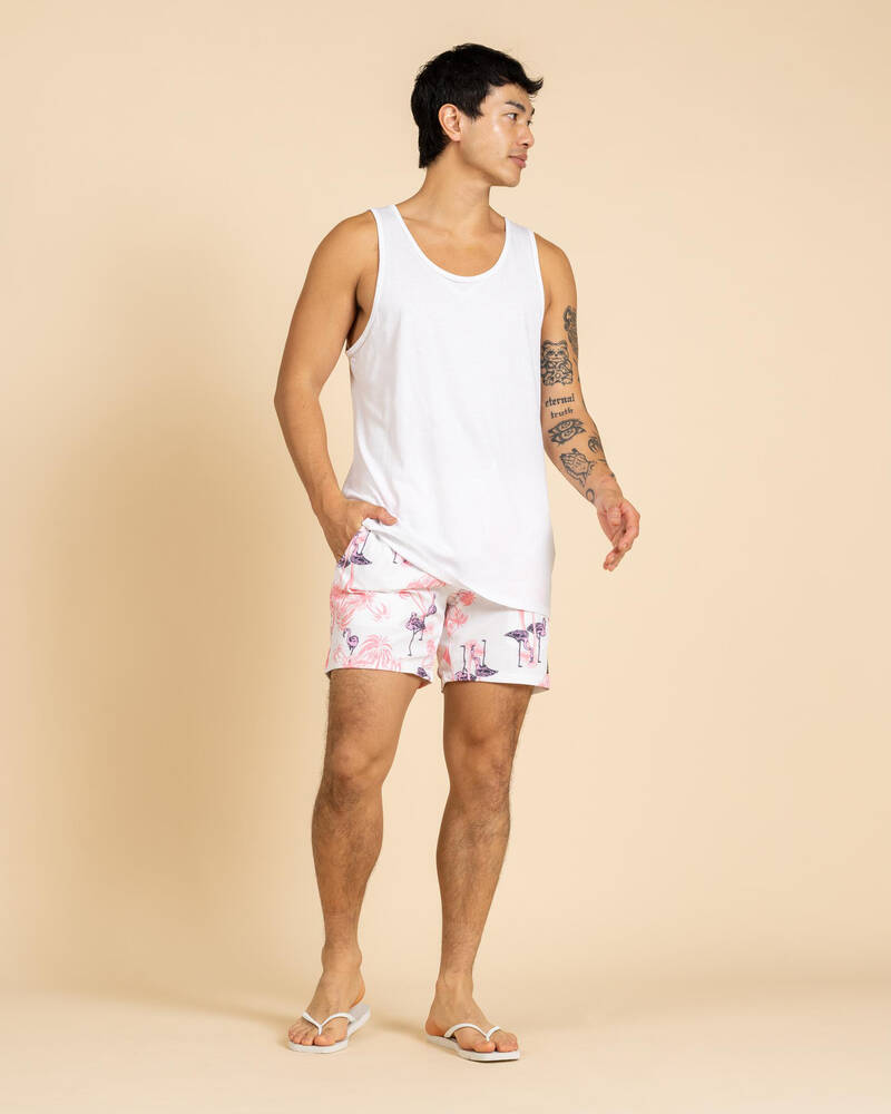 Lucid Feather Elastic Waist Shorts for Mens