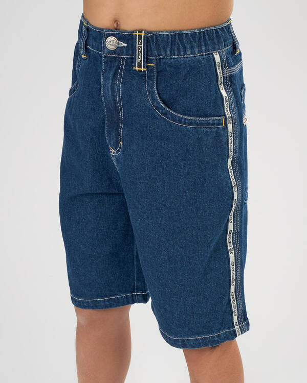 Rusty Boys' Flip Daddy Taped Denim Shorts for Mens