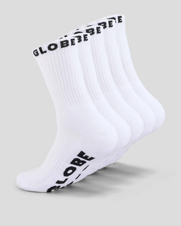 Globe Whiteout Crew Socks 5 Pack for Mens