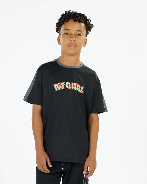 Boys' Surf Shack Panel Short Sleeve Rash Vest