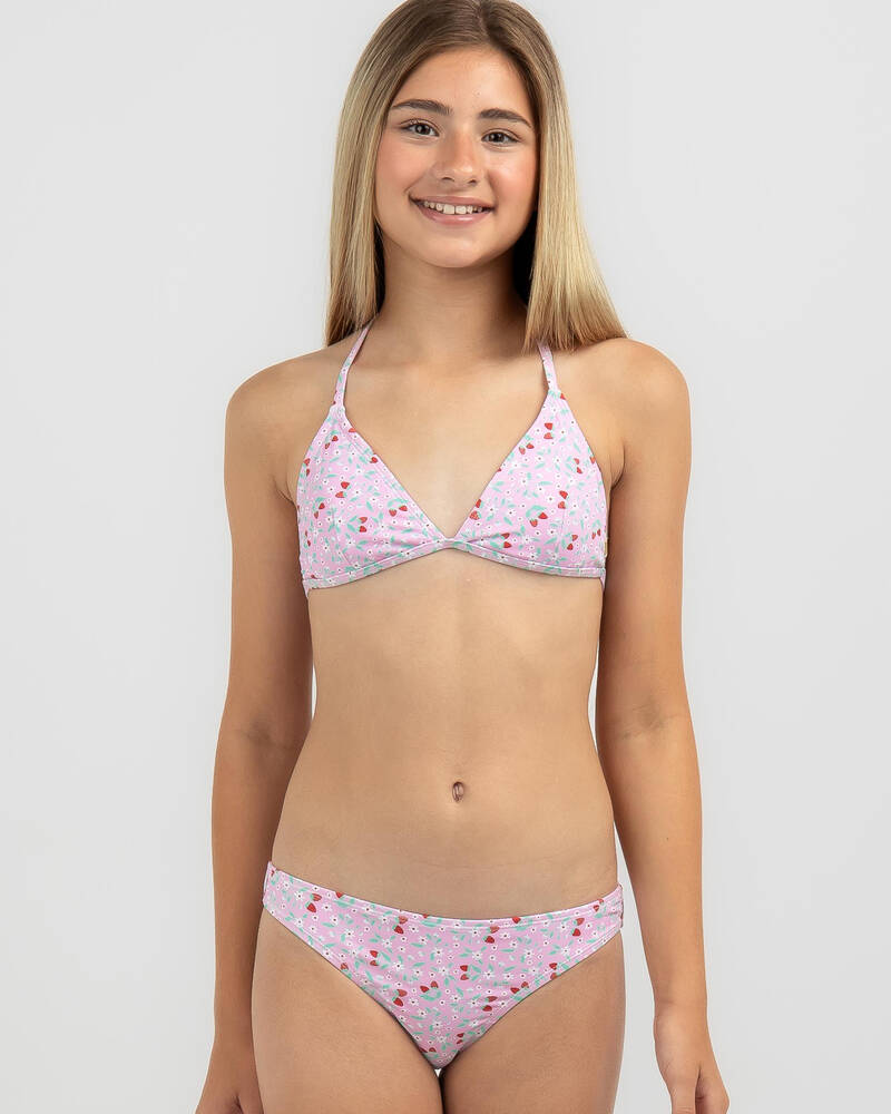 Topanga Girls' Strawberry Fields Triangle Bikini Set for Womens
