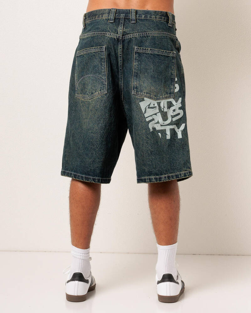 Rusty Stone Cold Baggy Denim Shorts for Mens