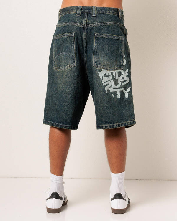 Rusty Stone Cold Baggy Denim Shorts for Mens