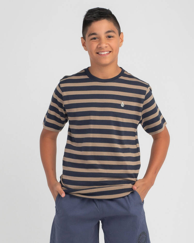 Volcom Boys' Halfax Stripe Crew T-Shirt for Mens