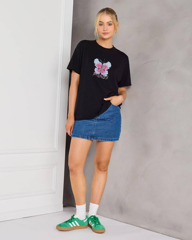 Afends Butterfluer Hemp Oversized T-Shirt for Womens