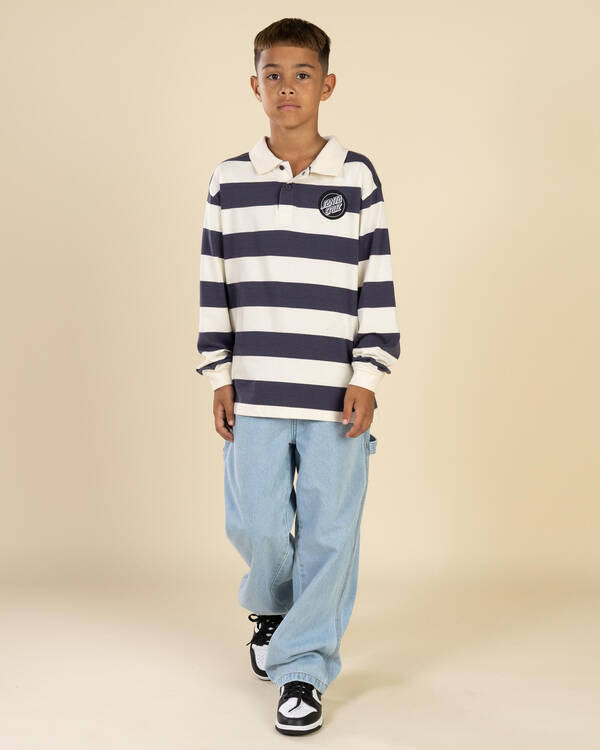 Santa Cruz Boys' Reverse Dot Patch Long Sleeve Polo T-Shirt for Mens