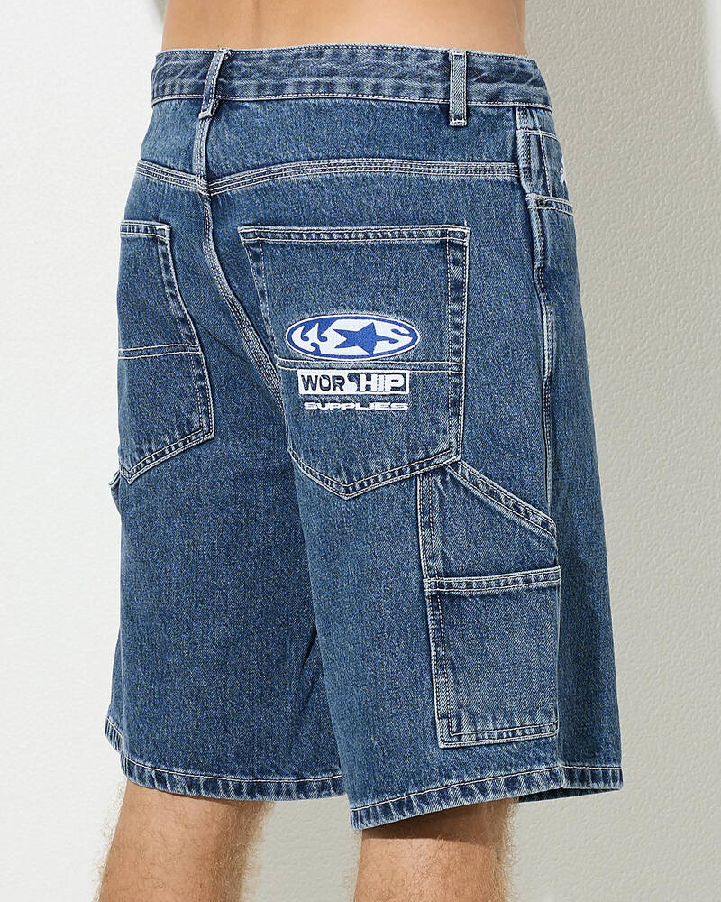 Worship Supplies Synth Carpenter Jean Shorts for Mens